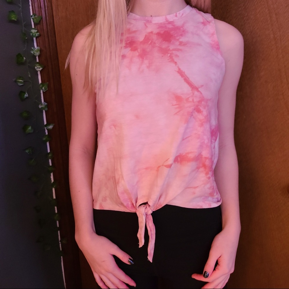 Tye dye pink tank top
